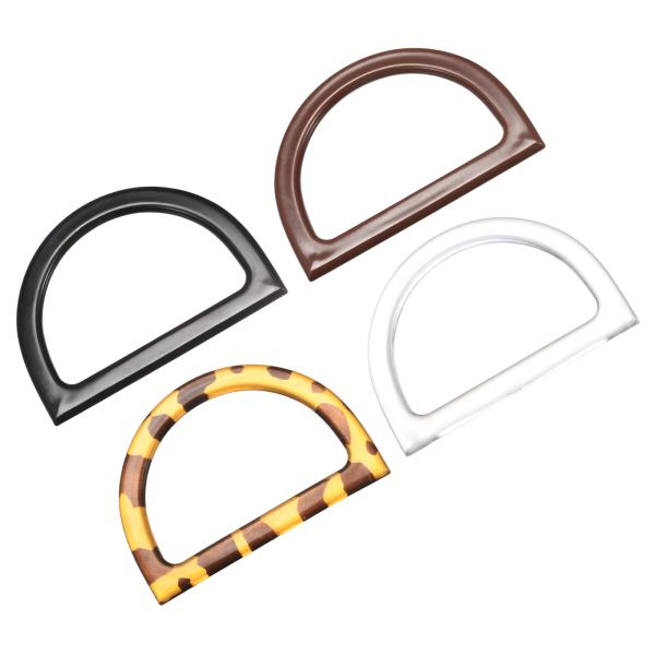 uxcell パースハンドル 4個セット 4.7" プラスチック製 D型ハンドバッグハンドル交換アク...