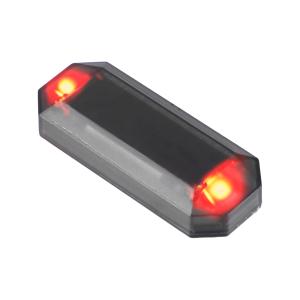 A ABSOPRO LED非常信号灯 警告灯 ストロボライト 補助灯 ソーラー充電式 防水 USBポートライト付き レッドシェル ブラック｜ソウテン