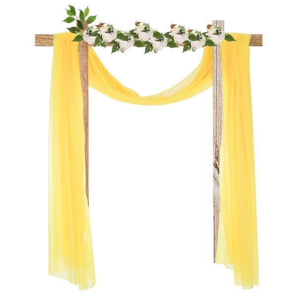 uxcell ウェディングアーチドレープ生地 3mx1.5m シフォン生地 カーテン背景幕パネル 結...