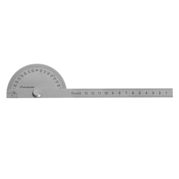uxcell ステンレス鋼角度分度器 0-180度 丸頭ファインダー測定定規一般ツール 15cmアー...