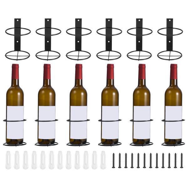 uxcell 螺旋ワイン壁掛けホルダー 金属製 ワインボトルディスプレイホルダー ワインボトルディス...