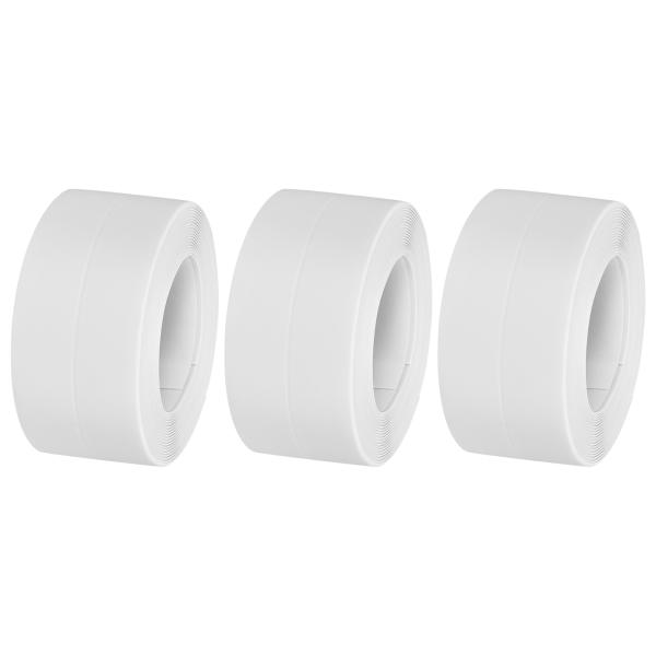 uxcell コーキングストリップテープ PVC自己粘着防水コーキングテープ バスルーム トイレ 3...