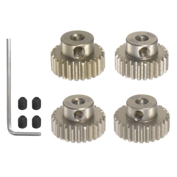 uxcell 48P硬化ピニオンモーターギアセット 24T-27T 3.175mmRCモーターシャフ...