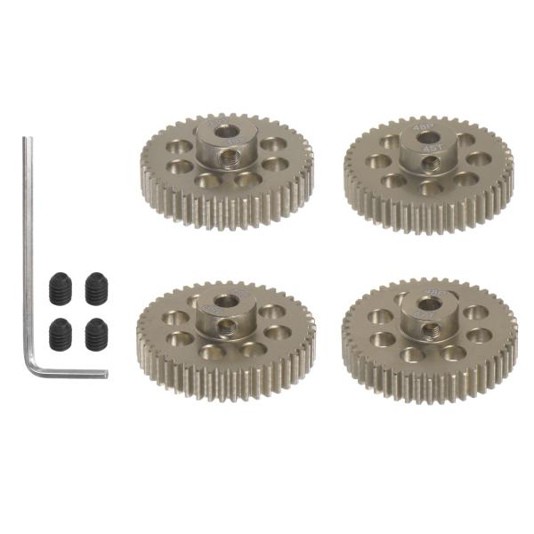 uxcell 48P硬化ピニオンモーターギアセット 44T-47T 3.175mmRCモーターシャフ...