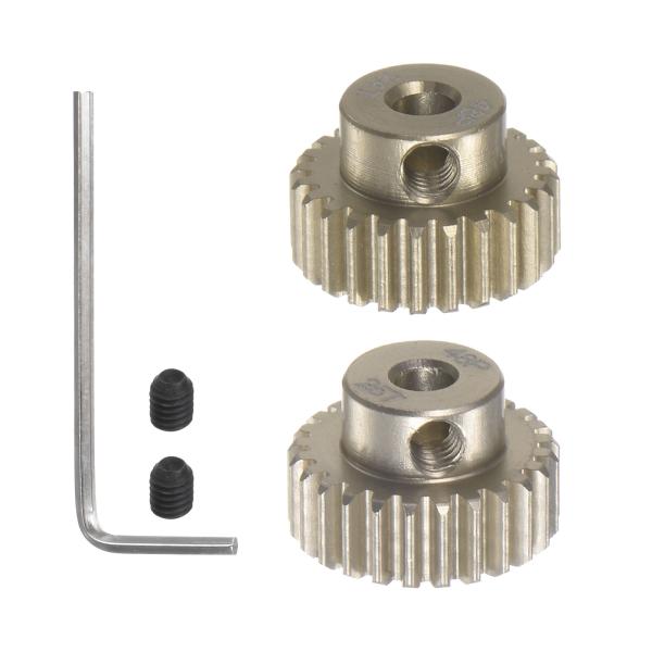 uxcell 48P硬化ピニオンモーターギアセット 24T25T 3.175mmRCモーターシャフト...