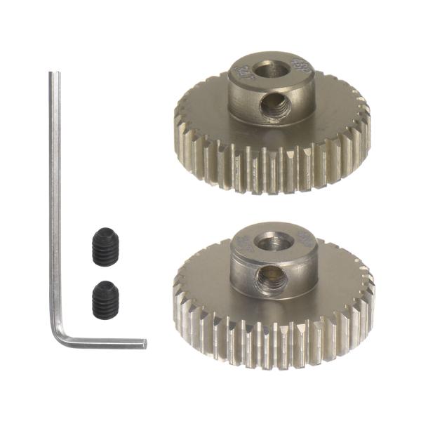 uxcell 48P硬化ピニオンモーターギアセット 34T 35T 3.175mmRCモーターシャフ...