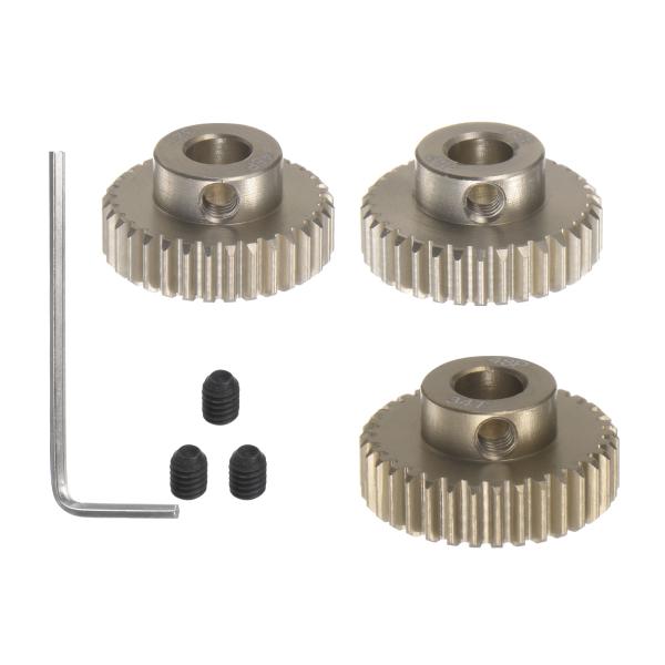 uxcell 48P 7075アルミピニオンモーターギアセット 32T 33T 34T 5mmRCモ...