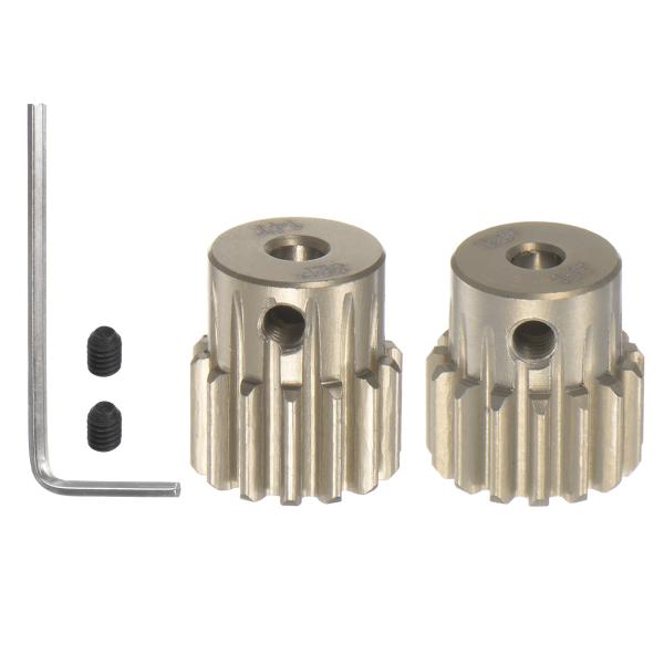 uxcell 48P 7075アルミピニオンモーターギアセット 14T 15T 3.175mmRCモ...