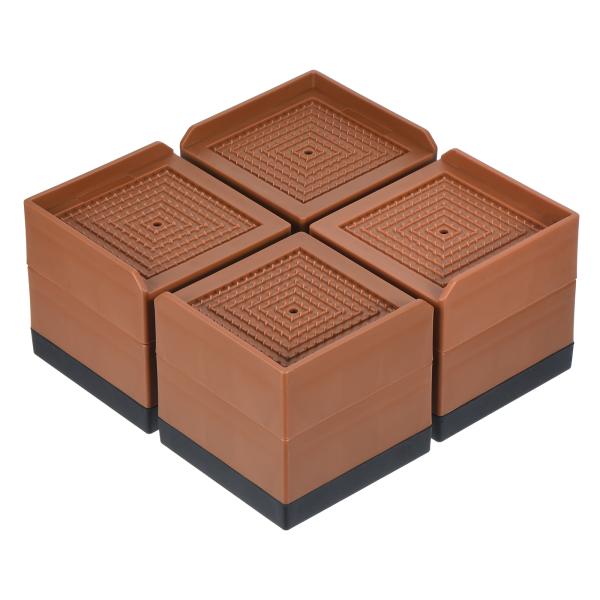 uxcell 家具ライザー 75mm 正方形 ベッドライザー 調整可能なカウチリフターブロック 最大...