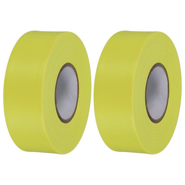 PATIKIL フラッグテープ 1-1/5"x147' 2パック PVC非粘着性ネオンマーキングテー...