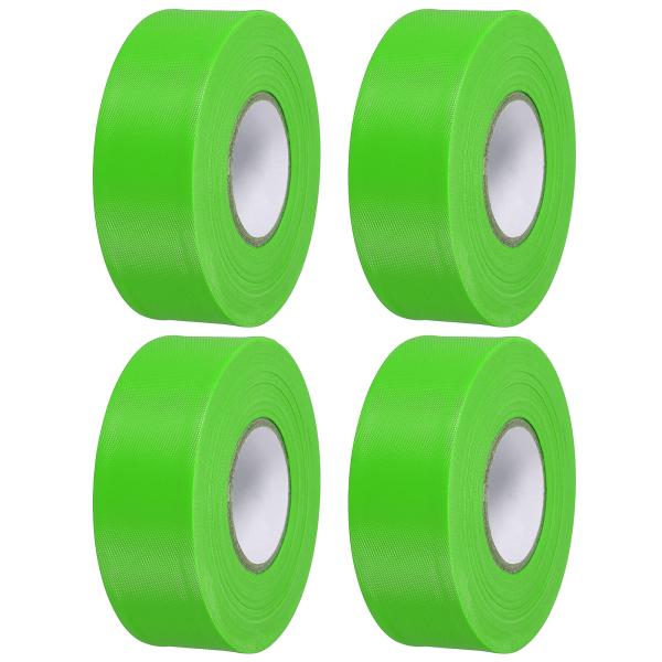 PATIKIL フラッグテープ 1-1/5"x147' 4パック PVC非粘着性ネオンマーキングテー...