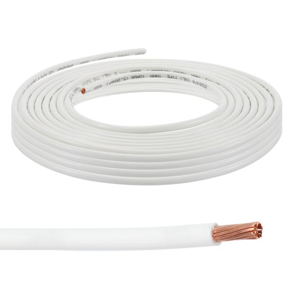 uxcell 電線 15m 10AWGゲージ THHN ストランデッド 建築用銅線 600V 銅ケー...