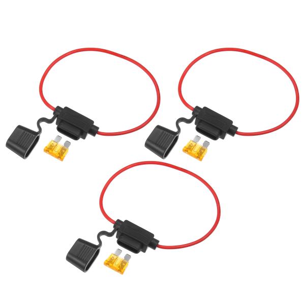 xAUTOHAUxカーインラインATCブレードスタイル インラインヒューズホルダー 5A中ヒューズ付...