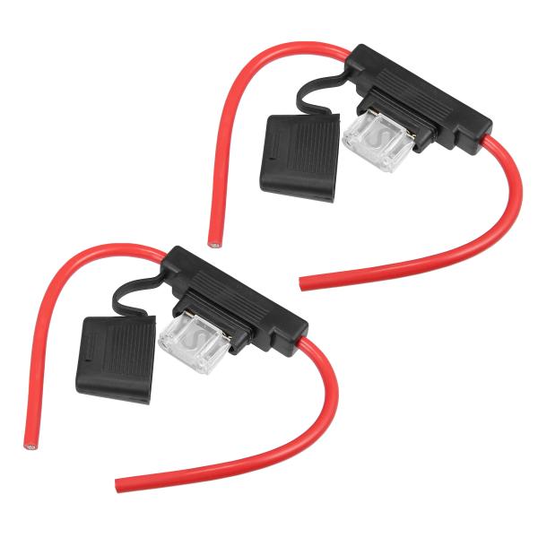 uxcell インラインヒューズホルダー カーインラインATCブレードスタイル 80A大型ヒューズ付...