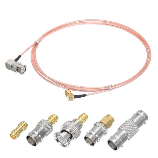 uxcell RG316同軸ケーブル SMAオス ライトアングル-BNCオス アダプター付き 低損失...