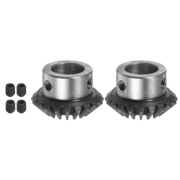 uxcell ベベルギア テーパーベベルピニオンギヤ 45#スチール 1.5モジュール 1.5M 2...