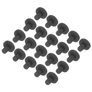 uxcell 高温シリコンプラグ T字型 ソリッドシリコンゴム栓穴プラグ 粉体塗装 防水プラグ ブラック 12x8x5mm 20個