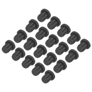 uxcell 高温シリコンプラグ T字型 ソリッドシリコンゴム栓穴プラグ 粉体塗装 防水プラグ ブラック 10x8x7.5mm 20個