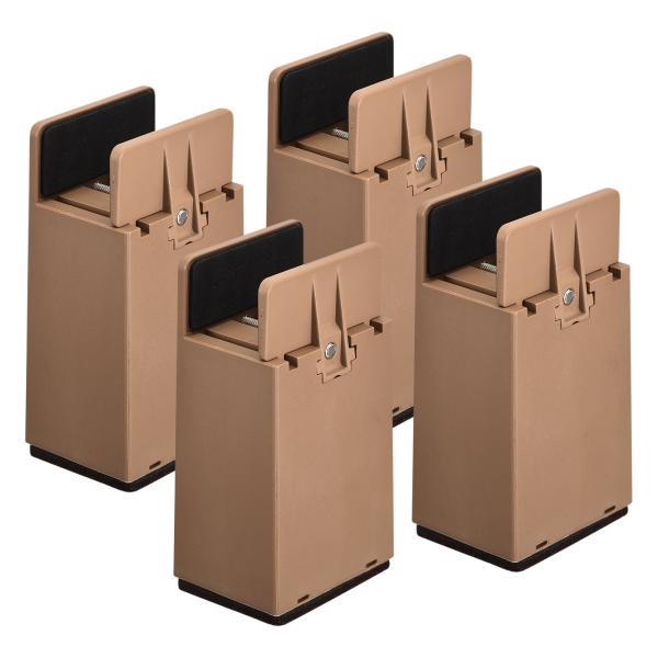 uxcell 4"のベッドライザー（調整可能なスクリュークランプ付き）4個セット ベッド デスク ソ...