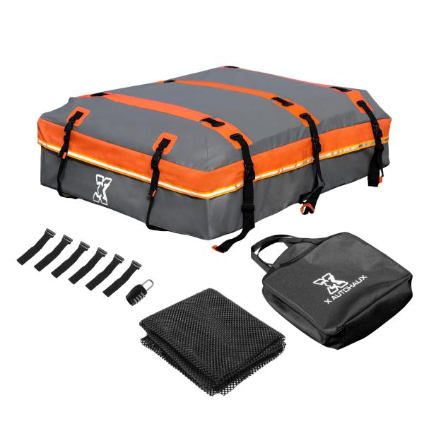 uxcell 1セット20立方フィートの車のルーフバッグ屋根上貨物キャリアバッグ、ラゲッジキャリア、...