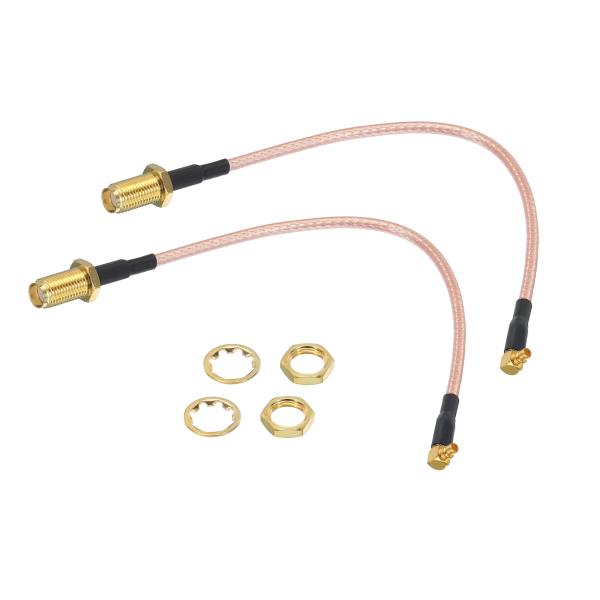 uxcell RG316同軸ケーブル SMAメス-MMCxオス 直角 低損失 同軸ケーブル 0.15...