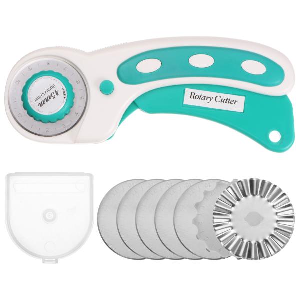 uxcell ロータリーカッター ファブリック用 人間工学に基づいたハンドル セーフティロック スト...