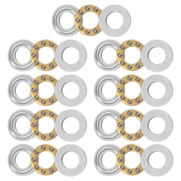 uxcell F5-10M スラストボールベアリング 5mmx10mmx4mm ブラス製ワッシャー付...