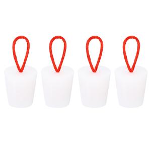 uxcell シリコーン ゴム テーパープラグ 20 - 27mm ソリッド 浴槽栓ストッパー ハンドル付き 試験管用 水管 排水穴 ホワイト 4個