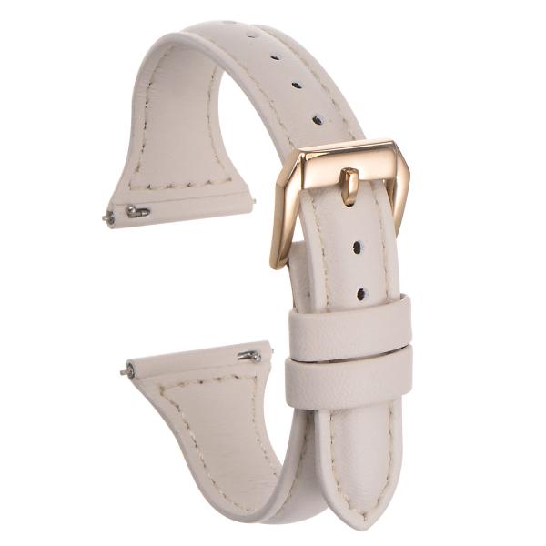 uxcell 本革時計バンド 20 mm クイックリリース エレガント スリム 薄いトップグレイン ...