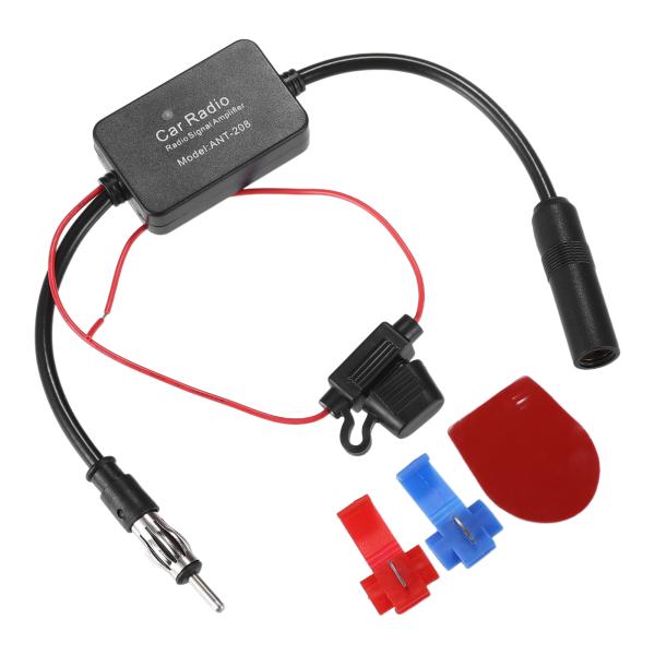 uxcell FMアンテナアンプ カーラジオアンテナアンプ用 シグナルブースター カーラジオ用 1セ...