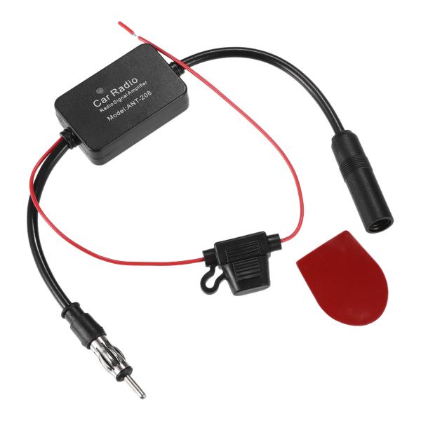 uxcell FMアンテナアンプ ユニバーサル カーラジオアンテナ アンプ信号ブースター 車載カーラ...