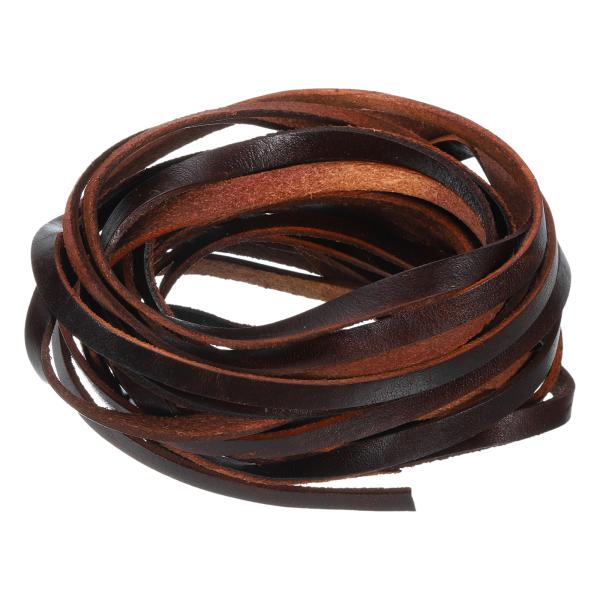 uxcell 5.5ヤード 6mm ビンテージ 平革紐 2mmの長さ 革ひもストリップ DIY用 工...