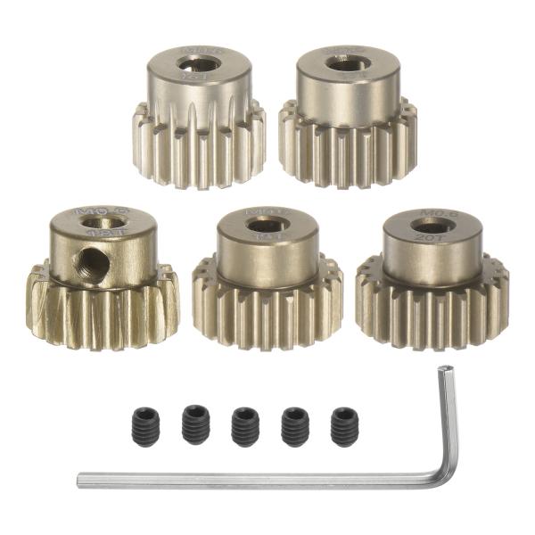 uxcell M0.6ピニオンギアセット3.175mm（1/8"）シャフト16T 17T 18T 1...