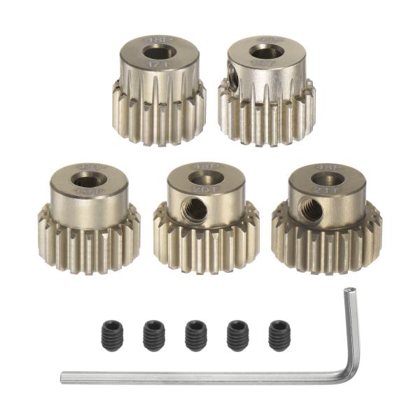 uxcell 48P ピニオンギアセット 3.175mm シャフト 17T 18T 19T 20T ...