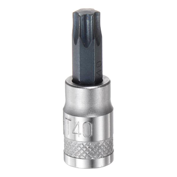 uxcell トルクスビットソケット T40 ソリッドスター 1/4"ドライブ 1.46"長さ S2...