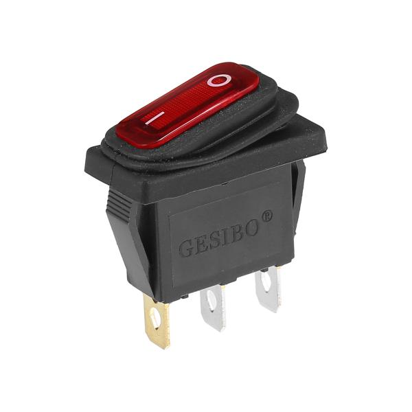 X AUTOHAUX インテリアAC 250V/20A LEDロッカースイッチ オンオフ 3ピン ト...