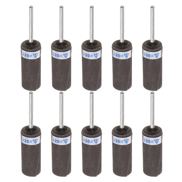 uxcell 10個 研磨用サンドペーパーロール 320グリット 2.35mmシャンク ガラス 金属...