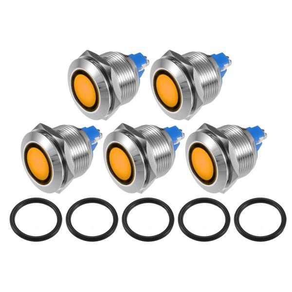 xAUTOHAUx5個セット LEDインジケーターライト 19mm 230V AC メタルシェル 防...