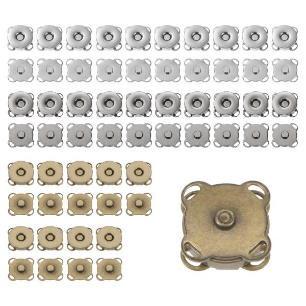 uxcell 磁気スナップ メタルファスナー 縫い付け用マグネットクラ スプ 財布 服 バッグ 手芸...