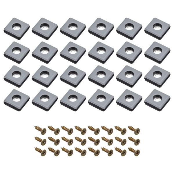uxcell カーペ ット用25mm PTFE家具スライダーパッド 24個セット のネジ付きスクエア...