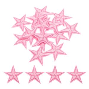 uxcell 小さな5つ星アイロンパッチ 刺繍付きハギレパッチ 衣類修理バックパックシューズ装飾用 2.9x2.9cm 15個入り ピンク