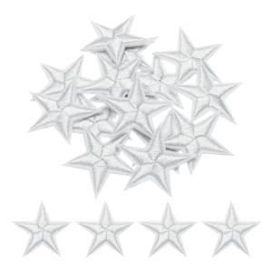 uxcell 小さな5つ星アイロンパッチ 刺繍付きハギレパッチ 衣類修理バックパックシューズ装飾用 2.9x2.9cm 15個入り ホワイト