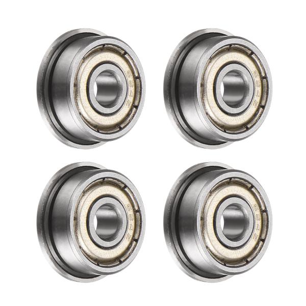 uxcell F624ZZ フランジボールベアリング 4個セット 4x13x5mm クロム鋼製 ダブ...