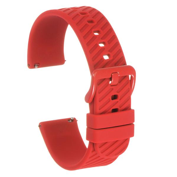 uxcell シリコンウォッチバンド 22mm 腕時計ストラップ クイックリリース式 男女兼用 赤色