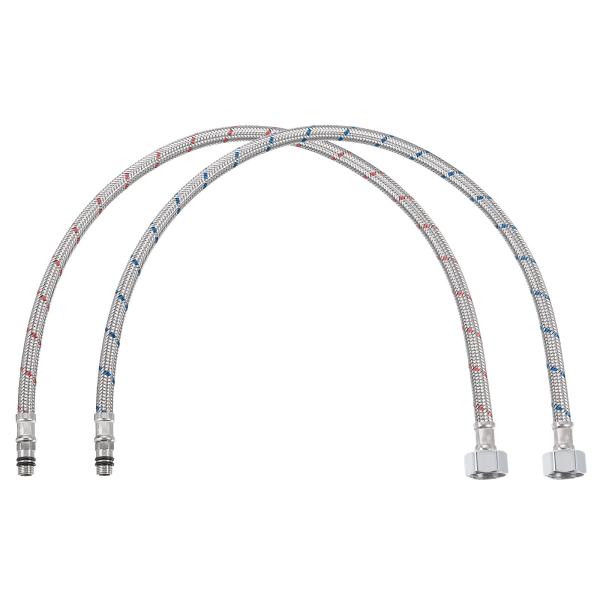uxcell 24"長の蛇口用供給ラインコネクター 2個セット G1/2 フィメール圧縮スレッド x...