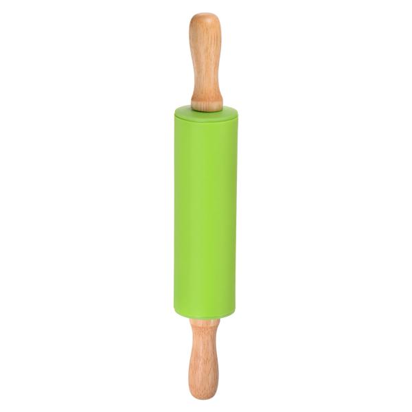 uxcell シリコン麺棒 ベーキング用 31cm 木製ハンドル ノンスティック麺棒 小型ローラー ...