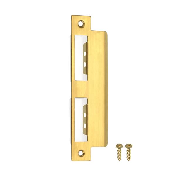 uxcell ドアストライクプレート 145mm x 40mm 201ステンレススチール製のドアフレ...