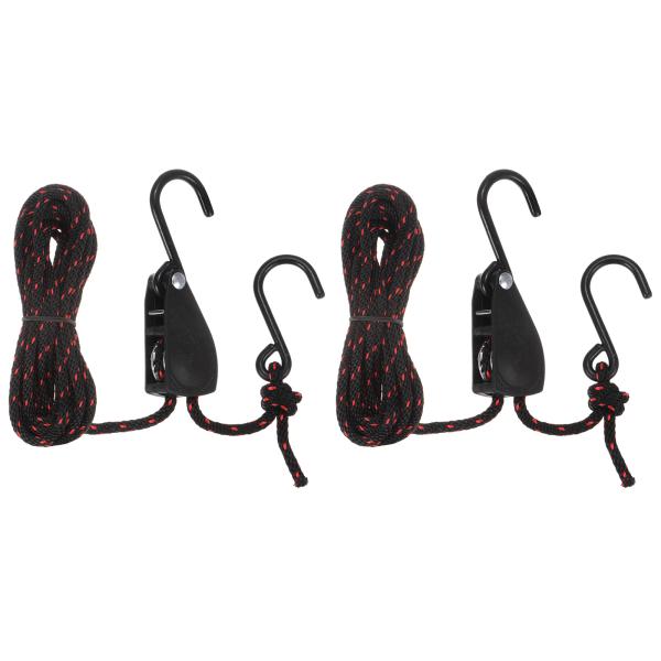 uxcell 2本 1/4" (6mm) 金属ギア付きラチェットロープハンガー 7.9フィート (2...