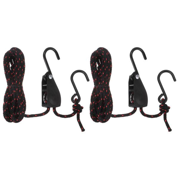 uxcell 2本 1/4" (6mm) 金属ギア付きラチェットロープハンガー 11.8フィート (...