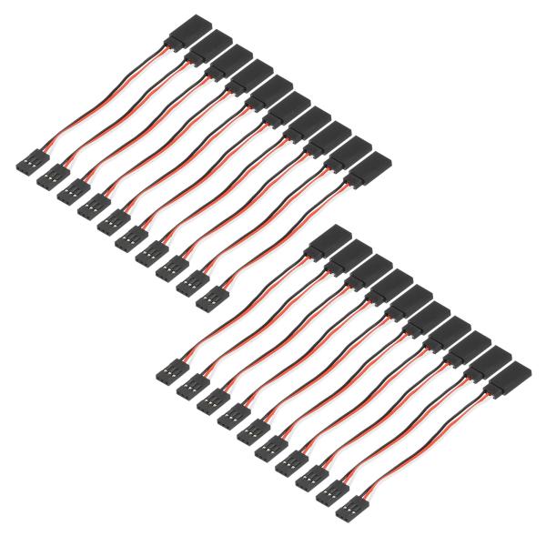 uxcell 20個の3ピンサーボ延長ケーブルコネクタリードワイヤーメスからオスへの3.94"26A...